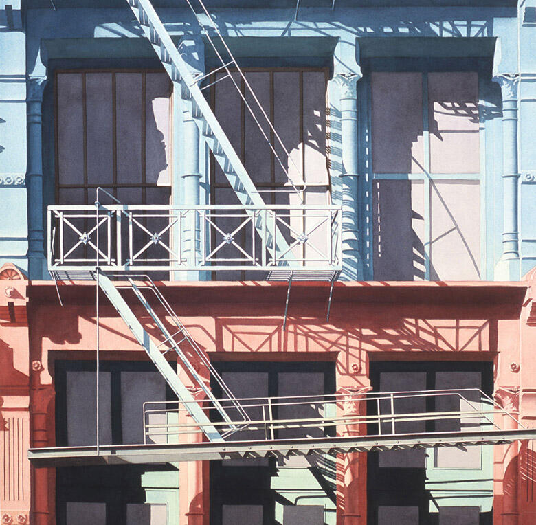 Fire Escape - Fukushima - Watercolor
