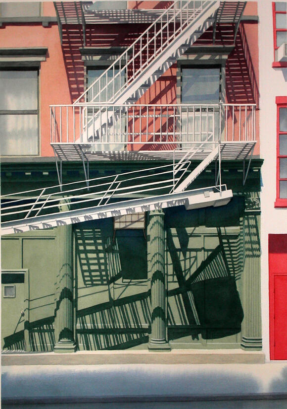 Fire Escape - Fukushima - Watercolor Fire Escape - Fukushima - Watercolor