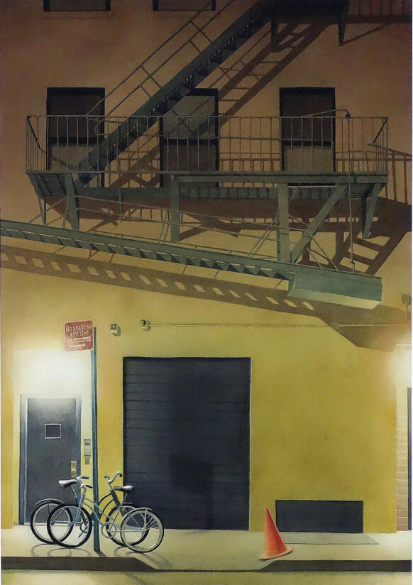 Fire Escape - Fukushima - Watercolor