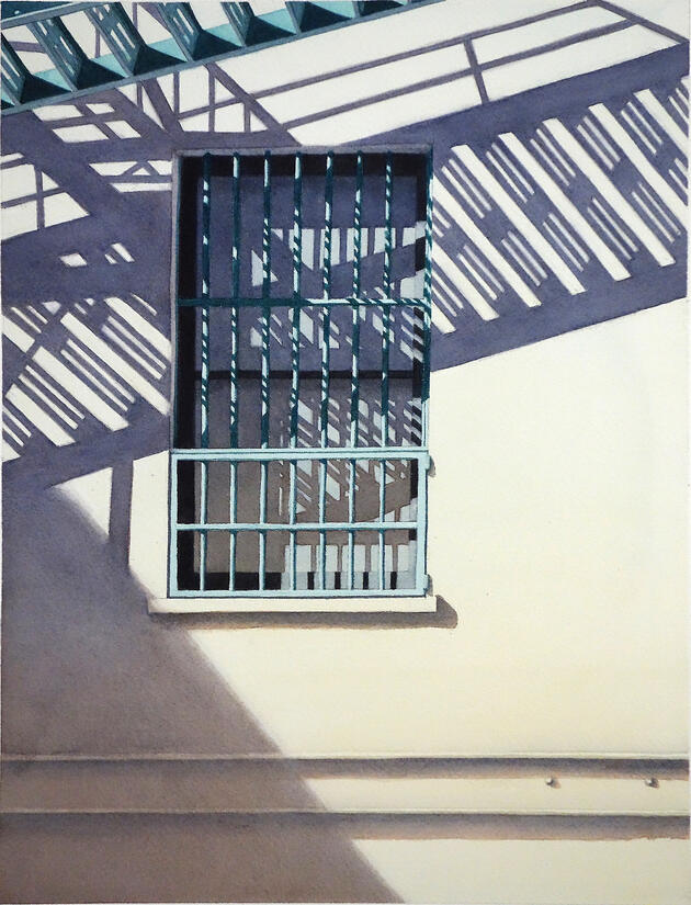 Fire Escape - Fukushima - Watercolor Fire Escape - Fukushima - Watercolor