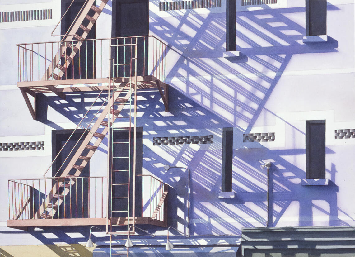 Fire Escape - Fukushima - Watercolor Fire Escape - Fukushima - Watercolor