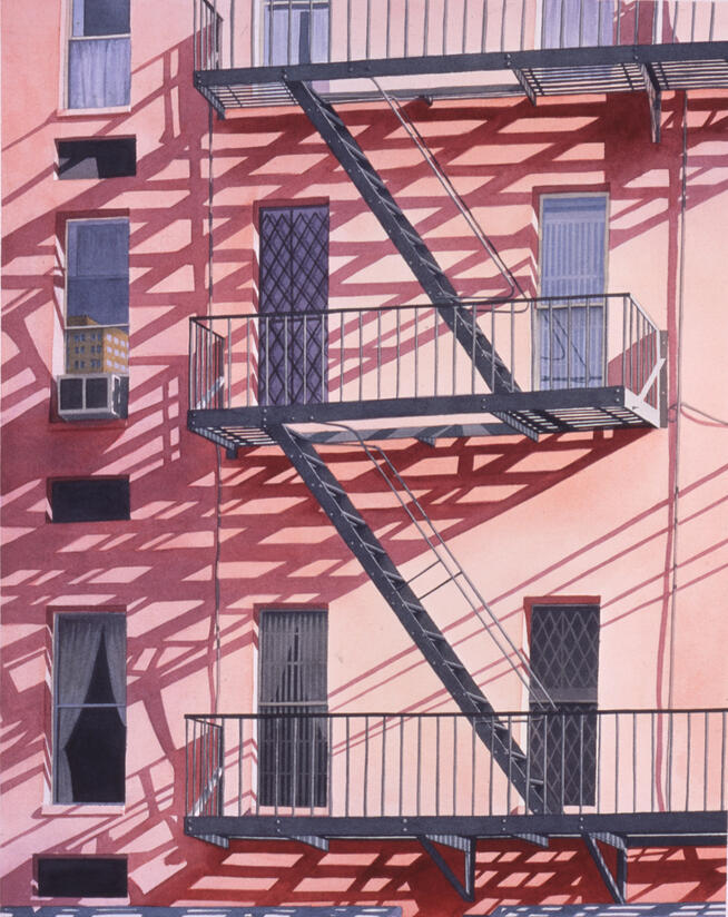 Fire Escape - Fukushima - Watercolor Fire Escape - Fukushima - Watercolor