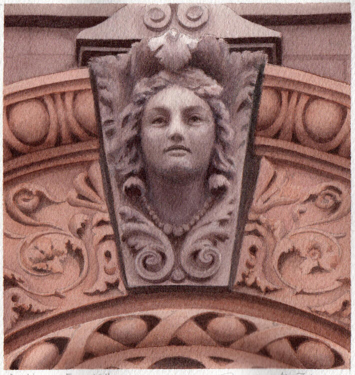 Effigy series watercolor painting by Michiyo Fukushima