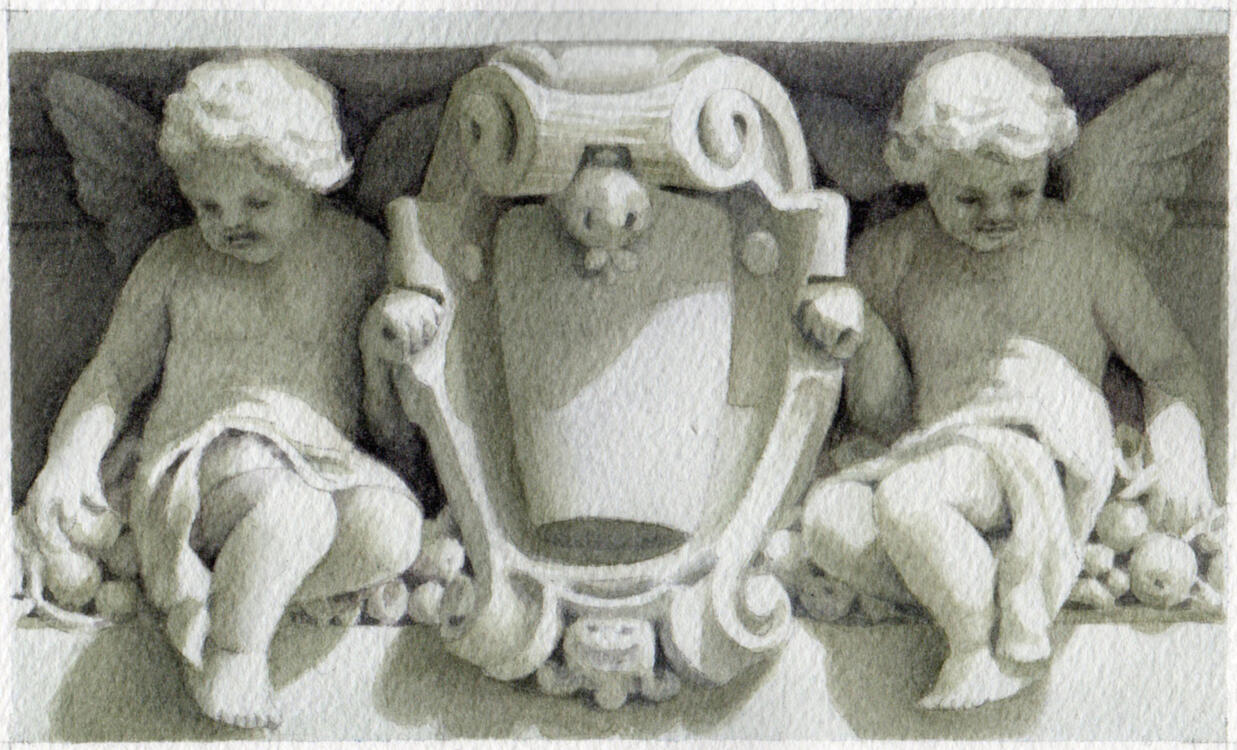 Effigy series watercolor painting by Michiyo Fukushima